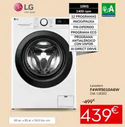Conforama LG Lavadora F4WR5010A6W oferta