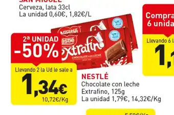 Hiperber NESTLÉ Chocolate con leche Extrafino oferta