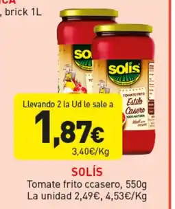 Hiperber SOLÍS Tomate frito ccasero oferta