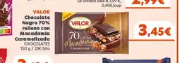 Hiperber VALOR Chocolate Negro 70% relleno con Macadamia Caramelizada oferta