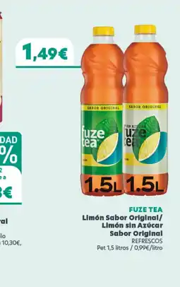 Hiperber FUZE TEA Limón Sabor Original/ Limón sin Azúcar Sabor Original oferta