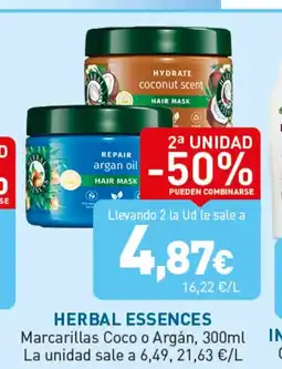 Hiperber HERBAL ESSENCES Marcarillas Coco o Argán oferta