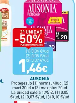 Hiperber AUSONIA Protegeslip normal maxi o maxiplus oferta