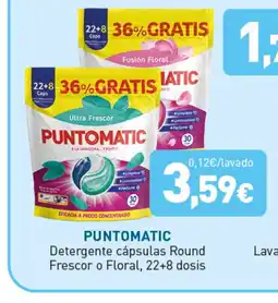 Hiperber PUNTOMATIC Detergente cápsulas Round Frescor o Floral, 22+8 dosis oferta