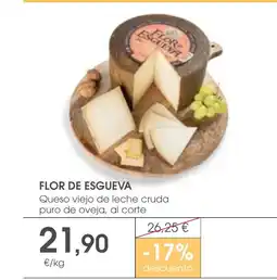 Supermercados Plaza FLOR DE ESGUEVA Queso viejo de leche cruda puro de oveja, al corte oferta