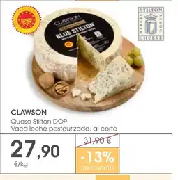 Supermercados Plaza CLAWSON Queso Stilton DOP Vaca leche pasteurizada, al corte oferta