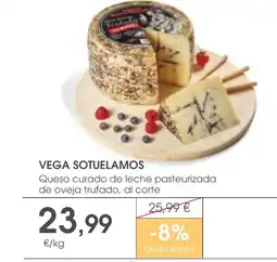 Supermercados Plaza VEGA SOTUELAMOS Queso curado de leche pasteurizada de oveja trufado, al corte oferta