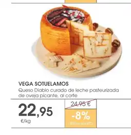 Supermercados Plaza VEGA SOTUELAMOS Queso Diablo curado de leche pasteurizada de oveja picante, al corte oferta
