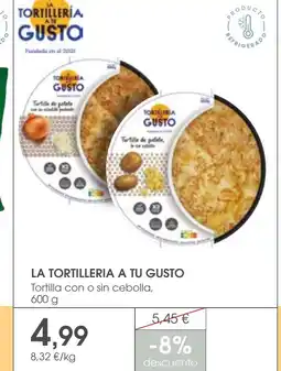Supermercados Plaza LA TORTILLERIA A TU GUSTO Tortilla con o sin cebolla oferta