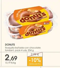 Supermercados Plaza DONUTS Rosquilla bañada con chocolate fondant oferta