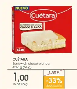 Supermercados Plaza CUÉTARA Sandwich choco blanco oferta