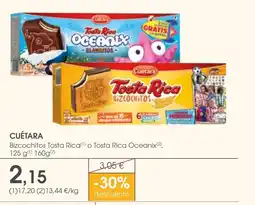 Supermercados Plaza CUÉTARA Bizcochitos Tosta Rica o Tosta Rica Oceanix oferta