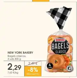 Supermercados Plaza NEW YORK BAKERY Bagels clásicos oferta