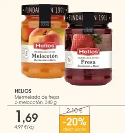 Supermercados Plaza HELIOS Mermelada de fresa o melocotón oferta