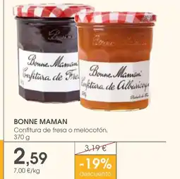 Supermercados Plaza BONNE MAMAN Confitura de fresa o melocotón oferta