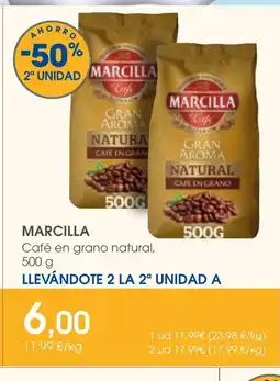 Supermercados Plaza MARCILLA Café en grano natural oferta