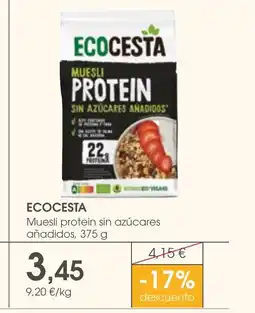 Supermercados Plaza ECOCESTA Muesli protein sin azúcares añadidos oferta