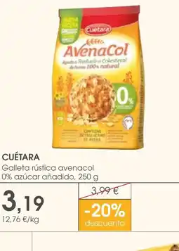 Supermercados Plaza CUÉTARA Galleta rústica avenacol 0% azúcar añadido oferta