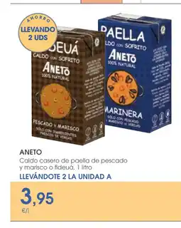 Supermercados Plaza ANETO Caldo casero de paella de pescado y marisco o fideuá oferta
