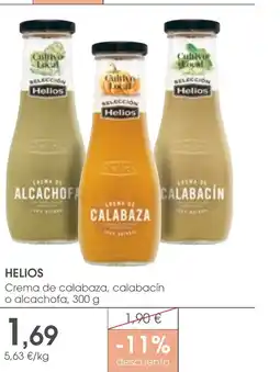 Supermercados Plaza HELIOS Crema de calabaza, calabacín o alcachofa oferta