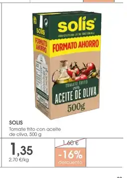 Supermercados Plaza SOLIS Tomate frito con aceite de oliva oferta
