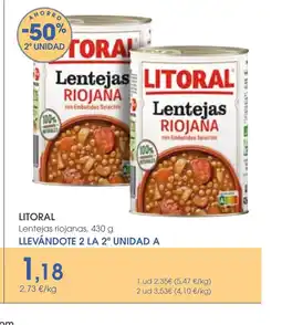 Supermercados Plaza LITORAL Lentejas riojanas oferta