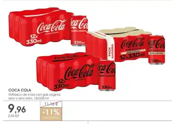 Supermercados Plaza COCA COLA Refresco de cola con gas original zero y zero zero oferta