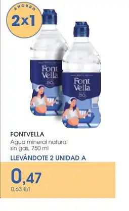 Supermercados Plaza FONTVELLA Agua mineral natural sin gas oferta