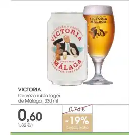 Supermercados Plaza VICTORIA Cerveza rubia lager de Málaga oferta