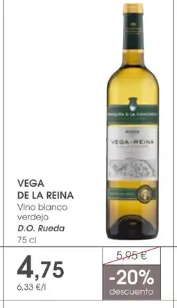 Supermercados Plaza VEGA DE LA REINA Vino blanco verdejo D.O. Rueda oferta