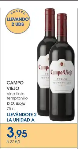 Supermercados Plaza CAMPO VIEJO Vino tinto tempranillo D.O. Rioja oferta