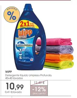 Supermercados Plaza WIPP Detergente líquido Limpieza Profunda, 40+40 lavados oferta