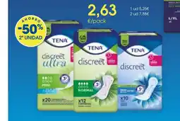 Supermercados Plaza TENA DISCREET Discreet compresa de incontinencia mini (20 uds) oferta