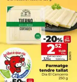 Dia DIA EL CERRO Formatge tendre tallat oferta