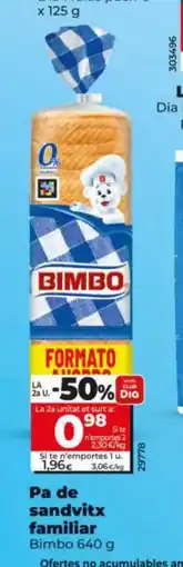 Dia BIMBO Pa de sandvitx familiar oferta