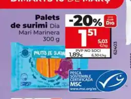 Dia DIA MARI MARINERA Palets de surimi oferta