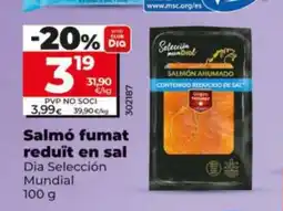 Dia DIA SELECCIÓN Salmó fumat reduït en sal oferta
