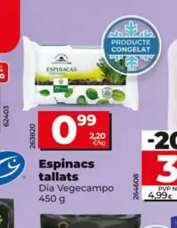 Dia DIA VEGECAMPO Espinacs tallats oferta