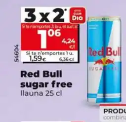 Dia RED BULL sugar free oferta