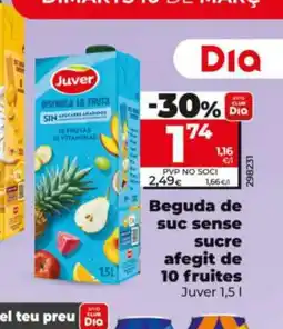 Dia JUVER Beguda de suc sense sucre afegit de 10 fruites oferta
