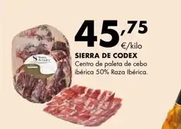 Supermercados Lupa SIERRA DE CODEX Centro de paleta de cebo ibérica 50% Raza Ibérica oferta