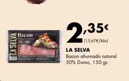 Supermercados Lupa LA SELVA Bacon ahumado natural 50% Duroc oferta