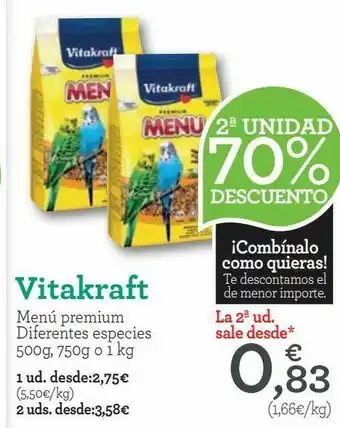 TiendAnimal Vitakraft menú premium diferentes variedades oferta