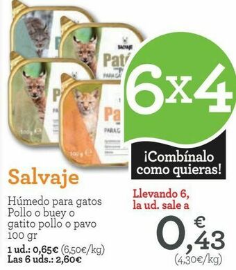 TiendAnimal Salvaje húmedo para gatos pollo o buey o gatito pollo o pavo oferta