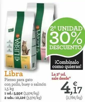 TiendAnimal Libra pienso para gato con pollo, buey o salmón oferta