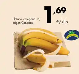 Supermercados Lupa Plátano, categoría 1º, origen Canarias oferta