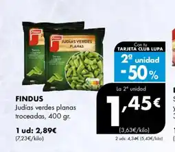 Supermercados Lupa FINDUS Judías verdes planas troceadas oferta