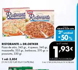 Supermercados Lupa RISTORANTE de DR. OETKER Pizza de atún oferta