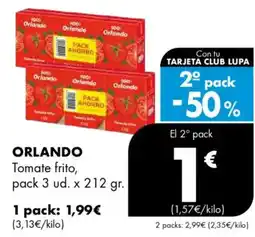 Supermercados Lupa ORLANDO Tomate frito oferta