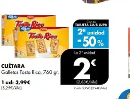 Supermercados Lupa CUÉTARA Galletas Tosta Rica oferta